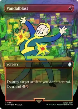 Magic The Gathering MTG VANDALBLAST BORDERLESS SURGE FOIL Fallout NM Near Mint - Image 1