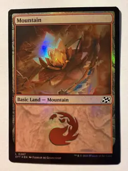 x1 Mountain DFT Aetherdrift MTG 287 FOIL BASIC LAND M/NM 1x - Image 1