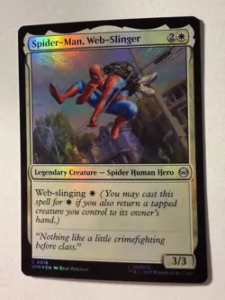 x1 Spider-Man, Web-Slinger FOIL SPM Spider-Man MTG 16 M/NM 1x - Image 1