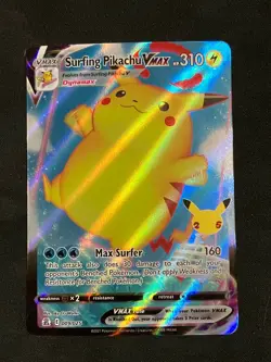 Pokemon Surfing Pikachu VMAX Ultra Rare Celebrations 009/025 NM - Image 1