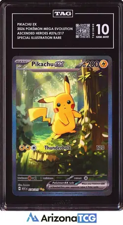 Pokemon 2026 Pikachu ex 276/217 Full Art SIR Ascended Heroes GEM MINT TAG 10 - Image 1