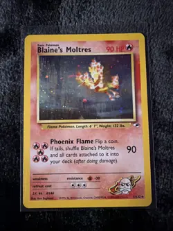 Pokemon Card - Blaine's Moltres Gym Heroes - 1/132 Holo - LP/MP Card - Image 1