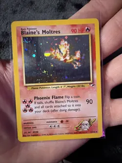 Pokemon Card - Blaine's Moltres Gym Heroes - 1/132 Holo - LP/MP Card - Image 3