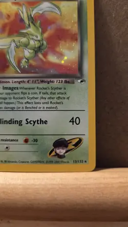 Rocket's Scyther Gym Heroes 13/132 Rare Holo MP - ungraded Pokemon Card - Image 5