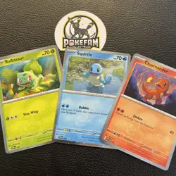 Bulbasaur Charmander Squirtle Pokemon Cards Cosmos Promo Set 046 047 048 NM 151 - Image 1