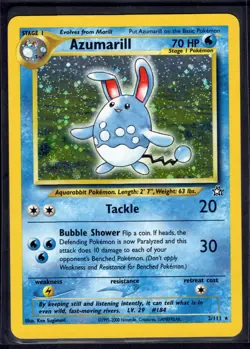 Azumarill 2/111 Holo Rare Neo Genesis Pokemon Lightly Played - Image 1