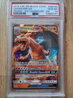 2019 POKEMON SM DETECTIVE PIKACHU #SM195 Black Star Promo CHARIZARD GX PSA 10 - Image 1
