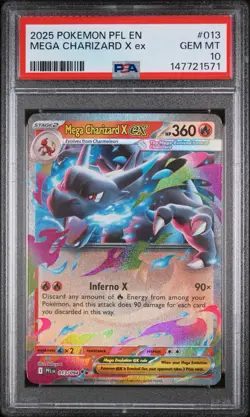 PSA 10 Mega Charizard X ex 013/094 Pokemon Phantasmal Flames English Ultra Rare - Image 1