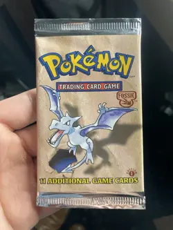 1999 Pokemon 1st Edition Fossil Booster Pack Factory sealed - Aerodacty - Light - Image 1