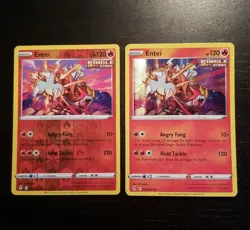 Lot of (2) Entei 19/203 - Evolving Skies - Holo & Reverse Holo Rare - Pokemon - Image 1