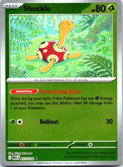 Pokemon Shuckle ME01: Mega Evolution MEG REVERSE HOLO 011/132 NM TCG - Image 1