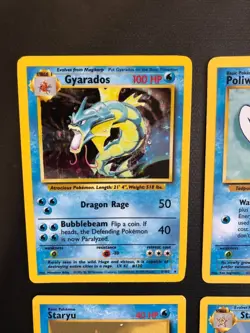Pokemon TCG Base Set 1999 Gyarados Poliwag Magikarp Staryu Starmie Wartortle - Image 3