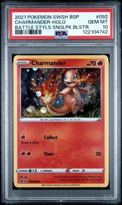 Charmander SWSH092 Holo Battle Styles Single Pack Blister PSA 10 Pokemon BSP - Image 1