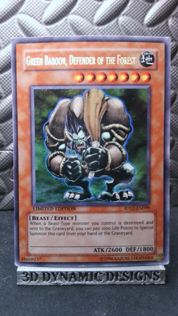 | Yugioh Green Baboon, Defender of the Forest RP02-EN099 Secret Rare HP 🔥 | - Image 1