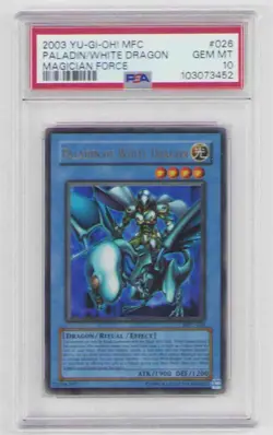 PALADIN OF WHITE DRAGON YUGIOH MFC-026 UNLIMITED HOLO PSA GEM MINT 10! 2003 - Image 1