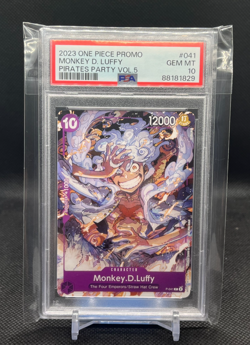2023 ONE PIECE MONKEY D. LUFFY PIRATE PARTY VOL. 5 PSA 10 Promo P-041 English - Image 1