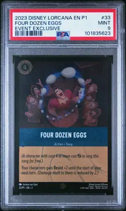 2023 DISNEY LORCANA EN P1-PROMO EVENT EXCLUSIVE #33 FOUR DOZEN EGGS PSA 9 - Image 1