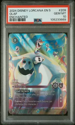 2024 Disney Lorcana ENCHANTED Olaf #209 PSA 10 #3669 - Image 1