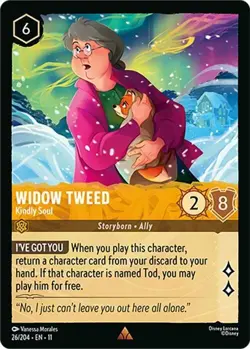 DISNEY LORCANA TCG Winterspell - Widow Tweed - Kindly Soul - Rare 26/204 - Image 1
