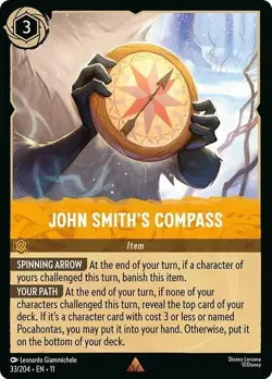 DISNEY LORCANA TCG - Winterspell - John Smith's Compass - Rare 33/204 - Image 1