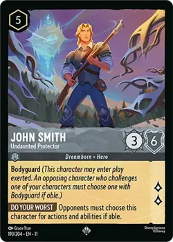 Disney Lorcana TCG Winterspell John Smith Undaunted Protector SuperRare 193/204 - Image 1