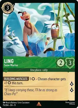 DISNEY LORCANA TCG - Winterspell - Ling - Snow Warrior - Rare 75/204 - Image 1