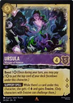 59/204 URSULA WHISPER OF VANESSA EN10 RARE DISNEY LORCANA CARD - Image 1