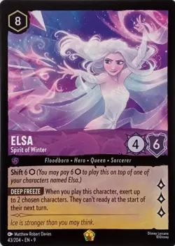 43/204 ELSA SPIRIT OF WINTER EN9 LEGENDARY DISNEY LORCANA CARD - Image 1