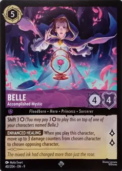 40/204 BELLE ACCOMPLISHED MYSTIC EN9 SUPER RARE DISNEY LORCANA CARD - Image 1