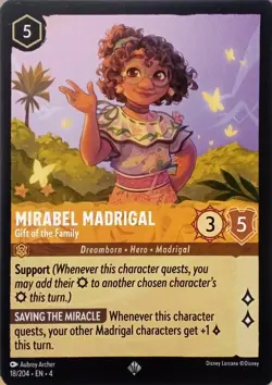 18/204 MIRABEL MADRIGAL GIFT OF THE FAMILY URSULAS RETURN DISNEY LORCANA CARD - Image 1