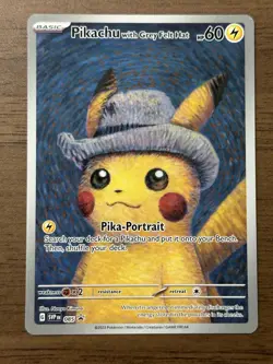 Van Gogh Pikachu With Grey Felt Hat SVP 2023 Black Star Promo Pokemon Card 210 - Image 1