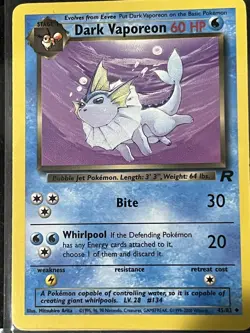 Pokemon Lot TCG Cards (4) Dark Vaporeon 1st Edition Mankey Voltorb WOTC Vintage - Image 2