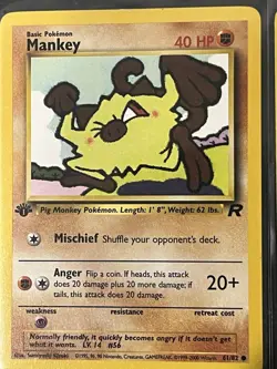 Pokemon Lot TCG Cards (4) Dark Vaporeon 1st Edition Mankey Voltorb WOTC Vintage - Image 4