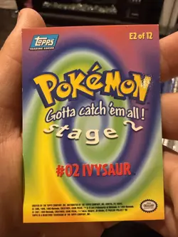 Pokemon Topps Movie card HOLO /Black label/ E2 of 12 Ivysaur Lp - Image 2