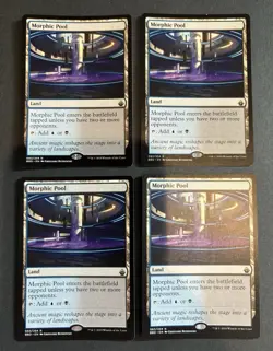 MTG Magic The Gathering English Land Foil Card Lot: X4 Battlebond Morphic Pool - Image 1
