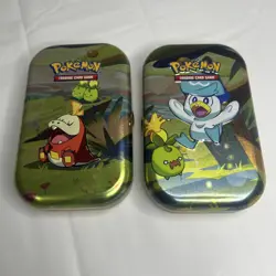 Lot Of 2 Pokemon Tin Card Holders (55 Assorted Cards Per Tin) - Image 1