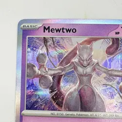Pokemon TCG Mewtwo 151 Holo TCG 150/165 Scarlet & Violet Rare Trading Card 2023 - Image 3