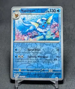 Vaporeon Rare Reverse Holo Sv: Scarlet & Violet 151 Pokemon TCG Card 134/165 - Image 1