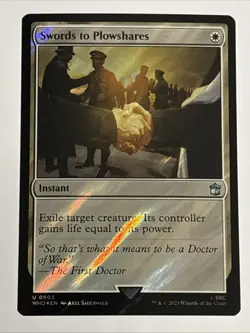 MTG Universes Beyond: Doctor Who Swords to Plowshares Surge Foil 0803 NM - Image 1
