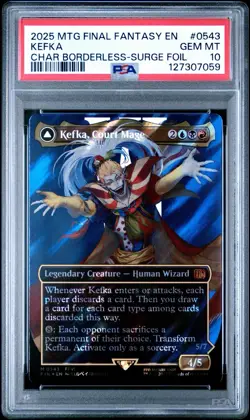 2025 MTG Kefka Court Mage Borderless Surge Foil Final Fantasy 0543 PSA 10 - Image 1