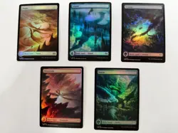 Full Art Tarkir Dragonstorm Basic Lands Foil MTG Set of 5 - Image 1
