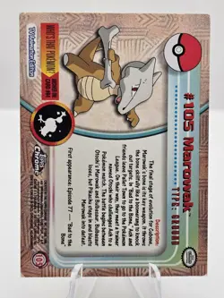 2000 Pokemon Game Topps Chrome Marowak TV Rare Base Set Series 2 MP - Image 2