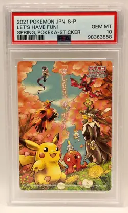 Pikachu PSA 10 Japanese Spring Pokemon Card Campaign Promo Let’s Have Fun - Image 1