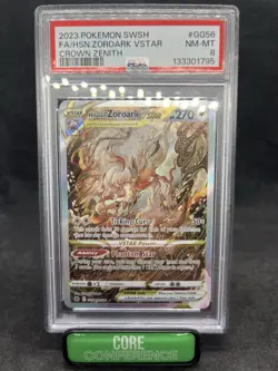 Pokemon Hisuian Zoroark VSTAR GG56/GG70 Crown Zenith PSA 8 Ultra Rare Holo - Image 1