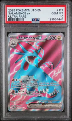 2025 POKEMON JTG EN-JOURNEY TOGETHER ULTRA RARE #177 SALAMENCE EX PSA 10 - Image 1