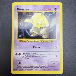 Pokemon TCG Drowzee Base Set 49/102 Regular Shadowless Common (LP) - Image 1