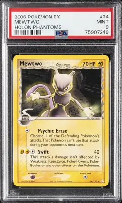 2006 POKEMON EX HOLON PHANTOMS #24 MEWTWO PSA 9 - Image 1