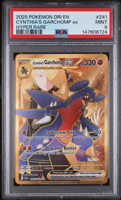 Pokemon TCG Destined Rivals Cynthia's Garchomp EX 241/182 PSA 9 Mint Ultra Rare - Image 1