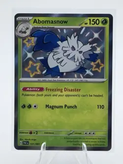 Abomasnow Pokemon Paldean Fates 101/091 Shiny Holo Rare NM - Image 1