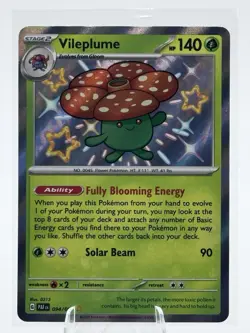 Pokemon TCG - Vileplume 094/091 Sv: Paldean Fates Shiny Rare Holo - NM - Image 1